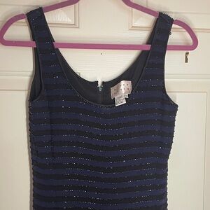 Vintage Bieff Basix Silk Beaded Evening Gown